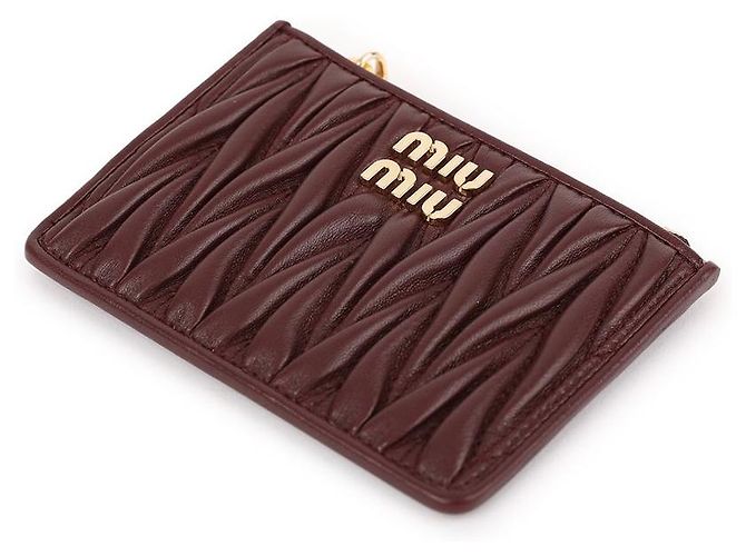 Miu Miu Tarjetero de piel Nappa Castaño - vista 6