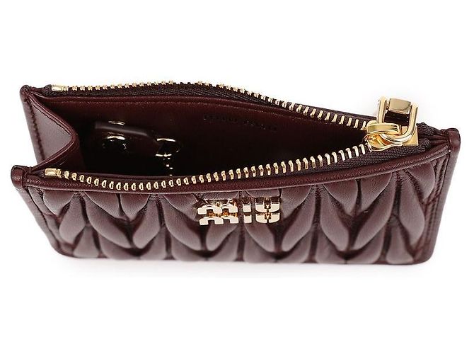 Miu Miu Tarjetero de piel Nappa Castaño - vista 7