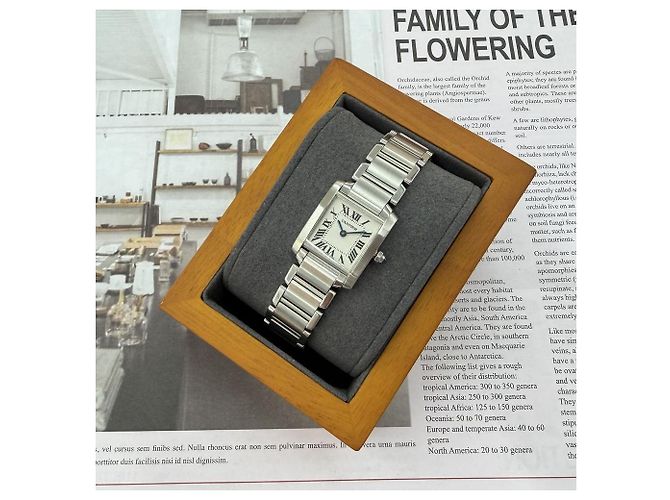 Cartier Tank Francaise Small Damenuhr Weiß - Ansicht 11