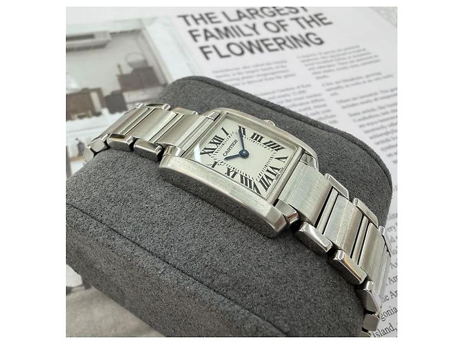 Cartier Tank Francaise Small Damenuhr Weiß - Ansicht 14