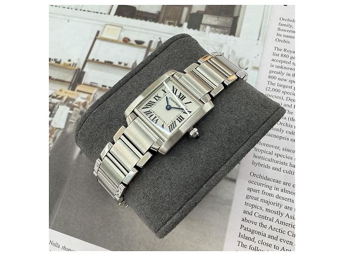 Cartier Tank Francaise Small Damenuhr Weiß - Ansicht 2