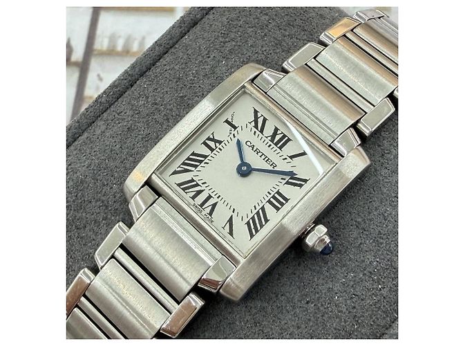 Cartier Tank Francaise Small Damenuhr Weiß - Ansicht 6