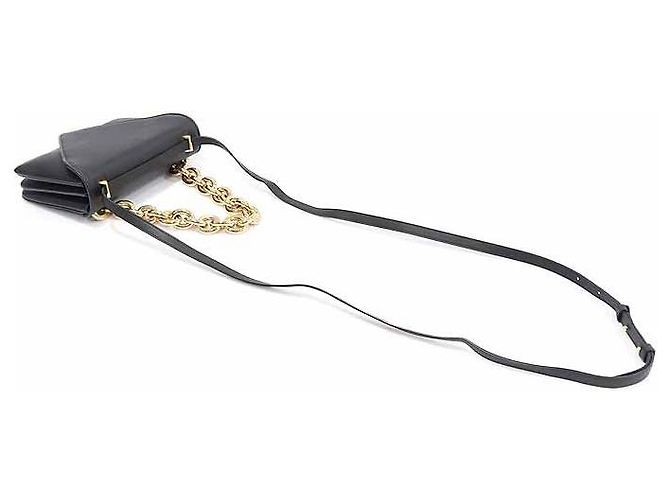 Bottega Veneta Piccola borsa bustina in pelle di vitello nera con catena dorata Nero - vista 4