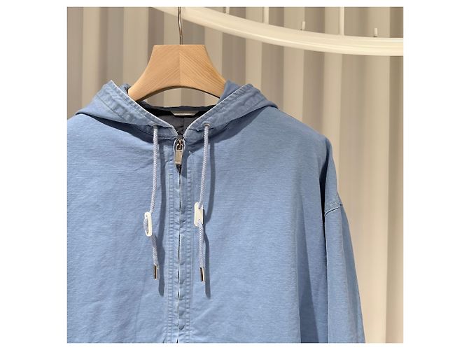 Dior Giacca in denim con cappuccio e zip con logo ricamato Couture Blu - vista 4