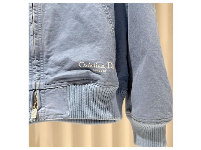 Dior Giacca in denim con cappuccio e zip con logo ricamato Couture Blu - vista 5