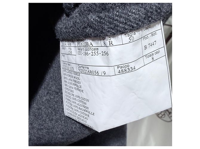 Hermès Virgin Wool Cotton Coat Jacket Grey Brown - view 6