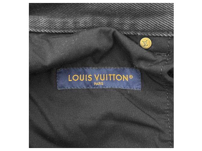Louis Vuitton Pantaloni Carpenter in Denim Monogram Double Knee Neri Nero - vista 13