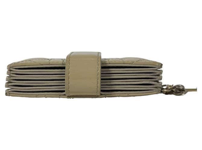 Dior Lady Cannage Kartenetui Accordion Lackleder Sand Beige Braun - Ansicht 7