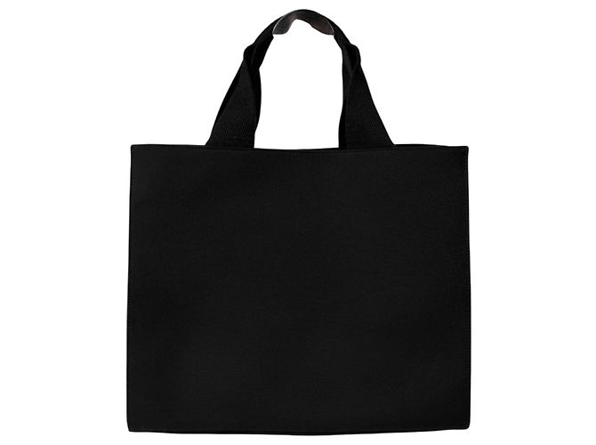 Fendi Borsa tote in cotone, borsa a tracolla, Black, Large Nero - vista 5