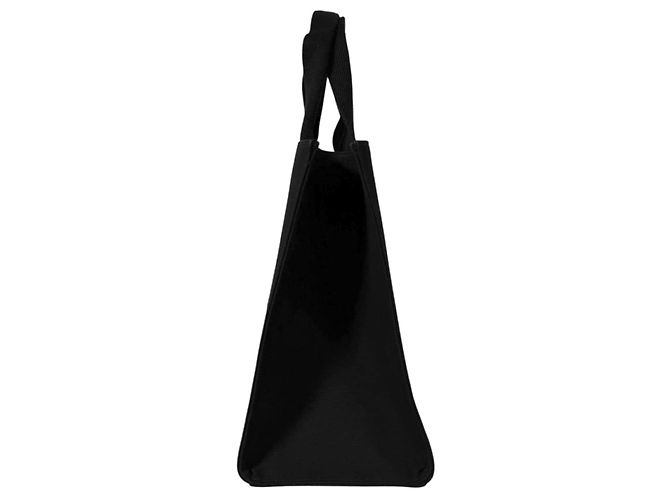 Fendi Borsa tote in cotone, borsa a tracolla, Black, Large Nero - vista 6