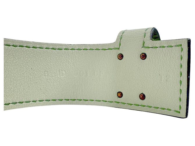 Hermès Bracciale Kelly Twist in pelle Small Gold Green D'oro - vista 13