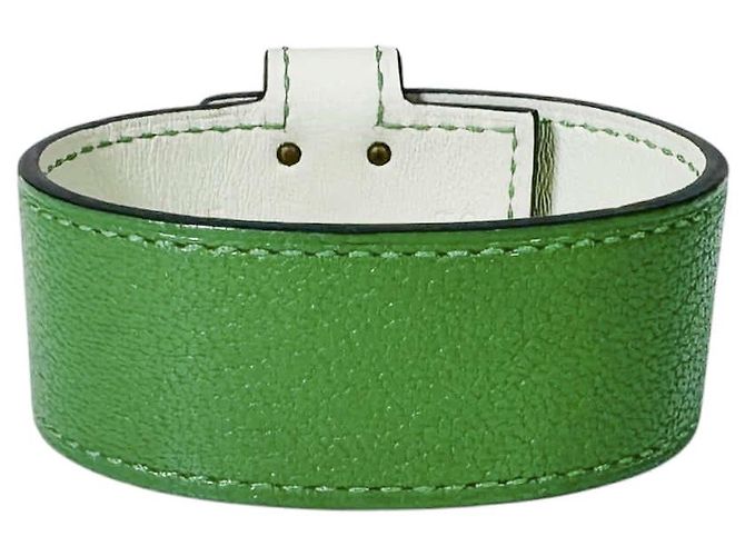 Hermès Bracciale Kelly Twist in pelle Small Gold Green D'oro - vista 5