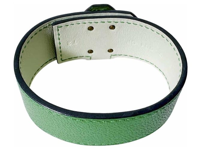 Hermès Bracciale Kelly Twist in pelle Small Gold Green D'oro - vista 8