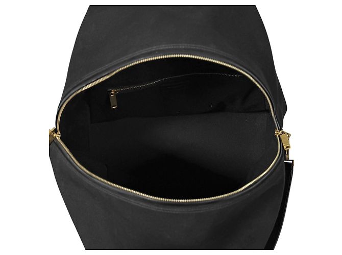 Saint Laurent Borsa Bowling a tracolla in tela a coste con logo ricamato Gosh Nero - vista 11