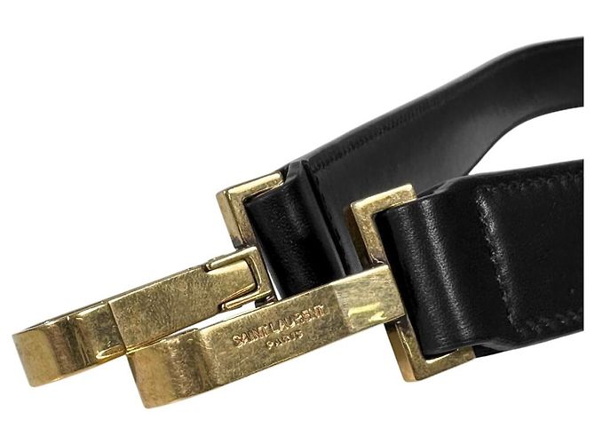 Saint Laurent Borsa Bowling a tracolla in tela a coste con logo ricamato Gosh Nero - vista 12