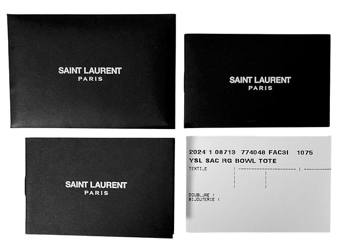 Saint Laurent Borsa Bowling a tracolla in tela a coste con logo ricamato Gosh Nero - vista 14