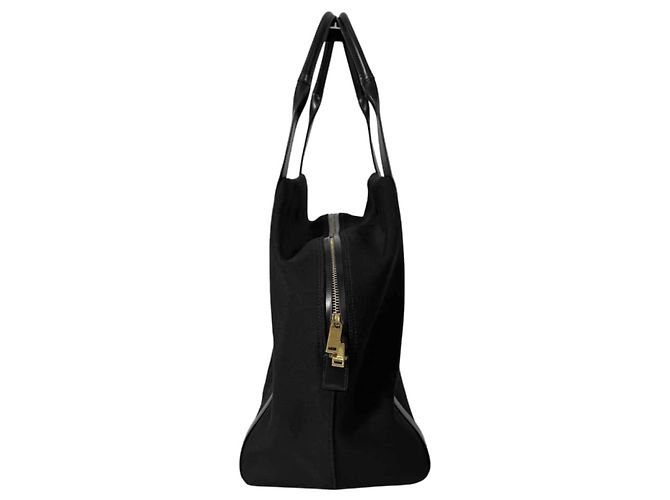 Saint Laurent Borsa Bowling a tracolla in tela a coste con logo ricamato Gosh Nero - vista 4
