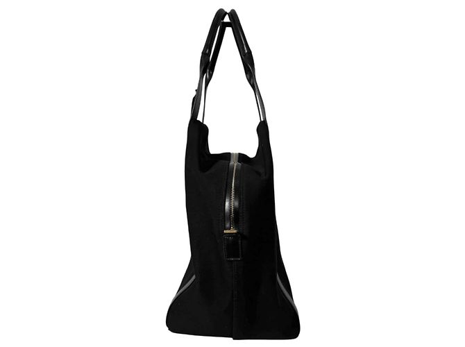 Saint Laurent Borsa Bowling a tracolla in tela a coste con logo ricamato Gosh Nero - vista 6