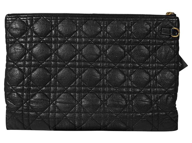Dior Clutch Cannage Caro Daily Black Large Nero - vista 5