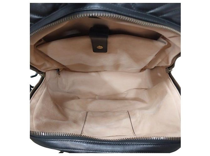 Gucci Zaino Black Quilted Chevron GG Marmont Nero - vista 2