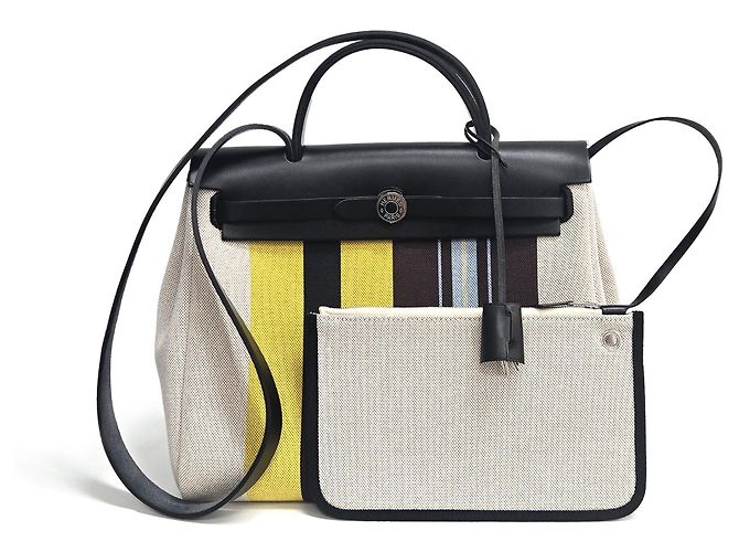 Market Hermès Borsa a tracolla Erbag ZIP Hunter Canvas Leather Top Handle Multicolor Multicolore - vista 2