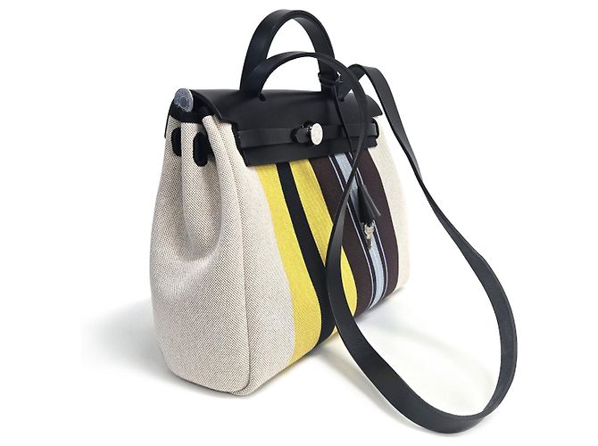 Market Hermès Borsa a tracolla Erbag ZIP Hunter Canvas Leather Top Handle Multicolor Multicolore - vista 4