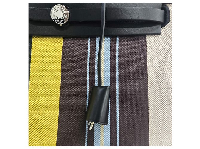 Market Hermès Borsa a tracolla Erbag ZIP Hunter Canvas Leather Top Handle Multicolor Multicolore - vista 5