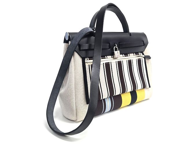 Market Hermès Borsa a tracolla Erbag ZIP Hunter Canvas Leather Top Handle Multicolor Multicolore - vista 6