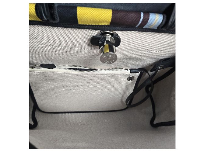 Market Hermès Borsa a tracolla Erbag ZIP Hunter Canvas Leather Top Handle Multicolor Multicolore - vista 9