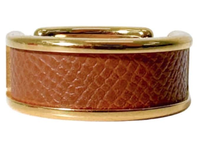 Hermès Olymp Ring Metall Medium Gelbgold Etoupe Golden - Ansicht 5
