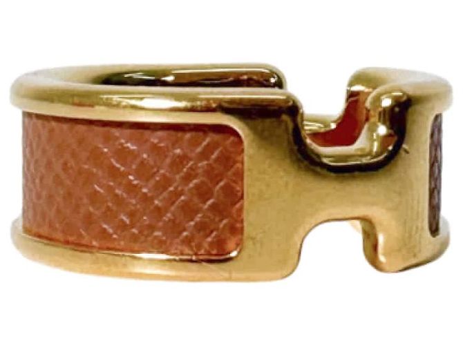 Hermès Olymp Ring Metall Medium Gelbgold Etoupe Golden - Ansicht 6