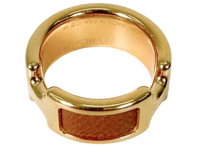 Hermès Olymp Ring Metall Medium Gelbgold Etoupe Golden - Ansicht 8