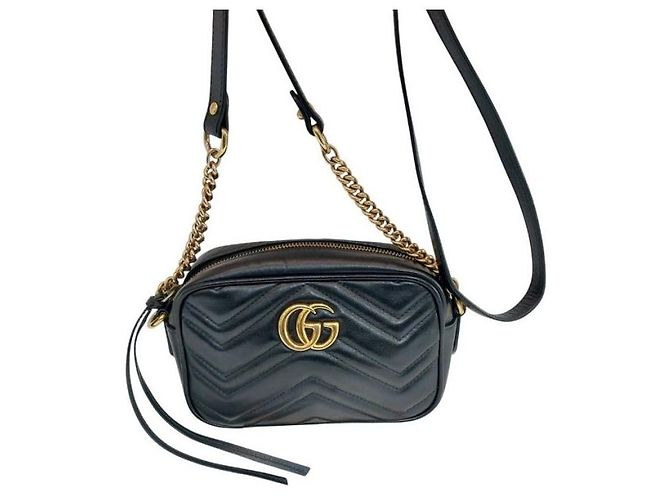 Gucci Mini borsa a tracolla GG Marmont trapuntata Nera Nero - vista 2