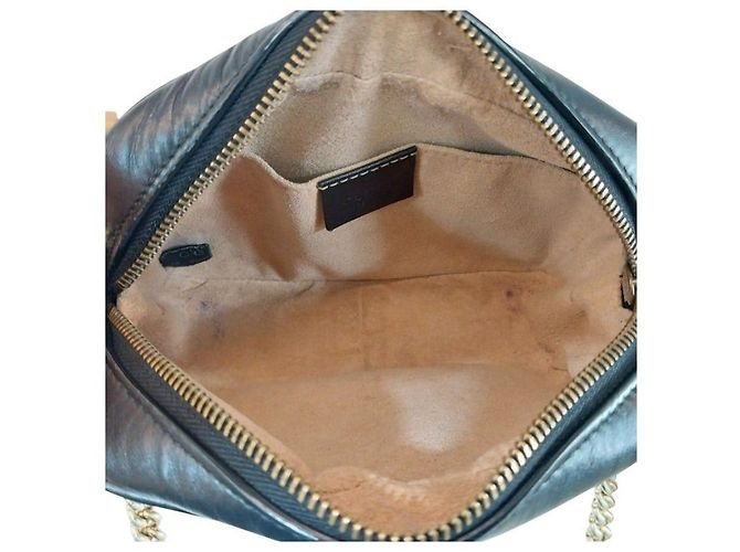 Gucci Mini borsa a tracolla GG Marmont trapuntata Nera Nero - vista 4