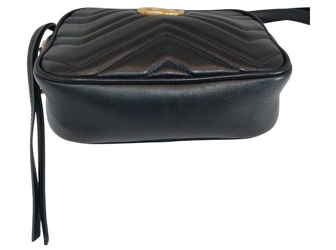 Gucci Mini borsa a tracolla GG Marmont trapuntata Nera Nero - vista 8