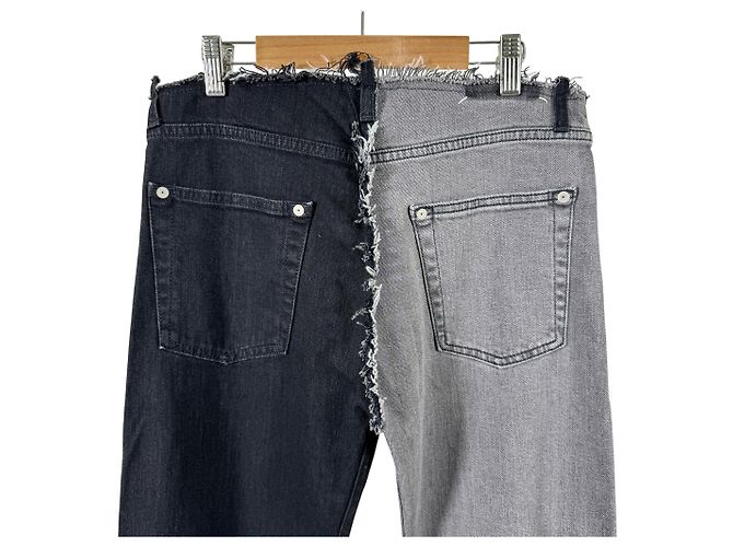 Maison Martin Margiela Pantaloni in denim bicolore Maison Margiela Nero Grigio - vista 10