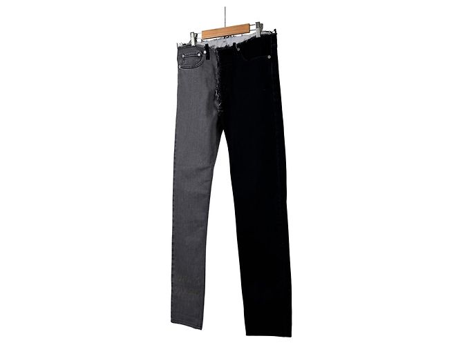 Maison Martin Margiela Pantaloni in denim bicolore Maison Margiela Nero Grigio - vista 2