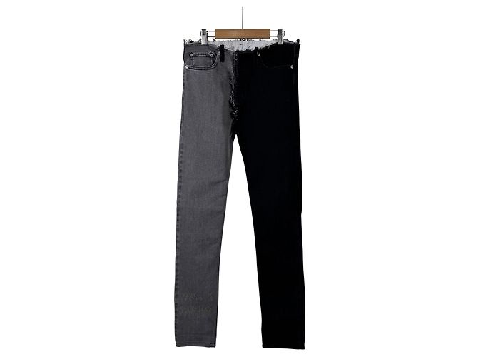 Maison Martin Margiela Pantaloni in denim bicolore Maison Margiela Nero Grigio - vista 4