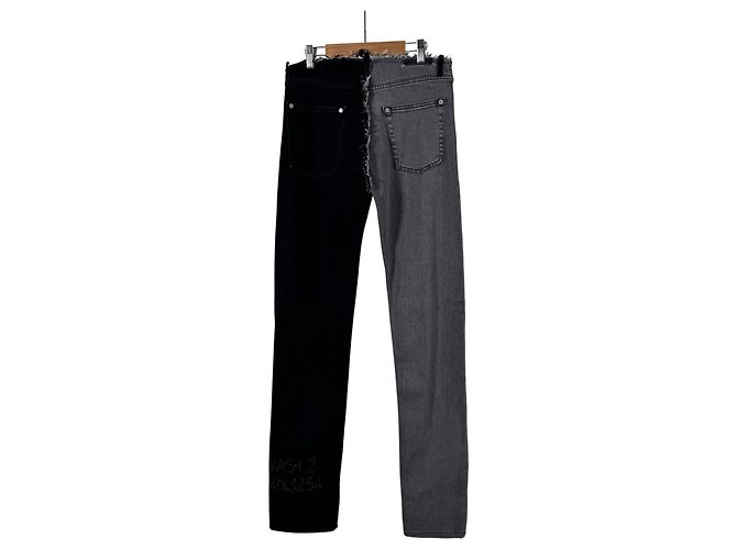 Maison Martin Margiela Pantaloni in denim bicolore Maison Margiela Nero Grigio - vista 5