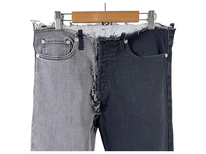 Maison Martin Margiela Pantaloni in denim bicolore Maison Margiela Nero Grigio - vista 6