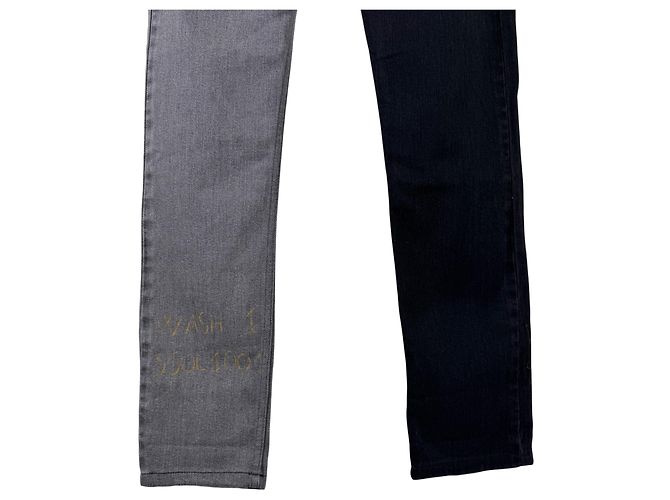 Maison Martin Margiela Pantaloni in denim bicolore Maison Margiela Nero Grigio - vista 9