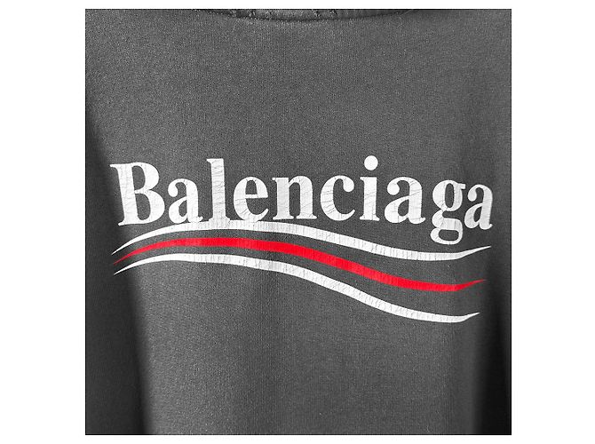 Balenciaga Distressed Political Large Fit Hoodie Grau Braun - Ansicht 8