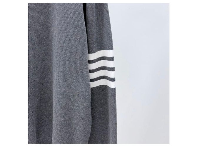 Thom Browne Diagonal gestricktes Armband im Milano-Stich, Grau Braun - Ansicht 2