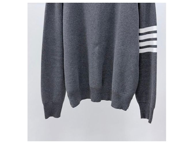 Thom Browne Diagonal gestricktes Armband im Milano-Stich, Grau Braun - Ansicht 4