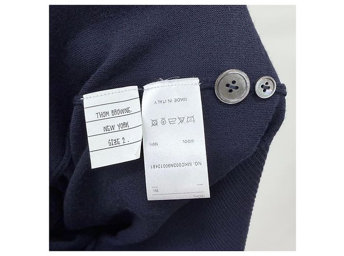 Thom Browne Merino-Wollstrickjacke Navy Blau - Ansicht 7