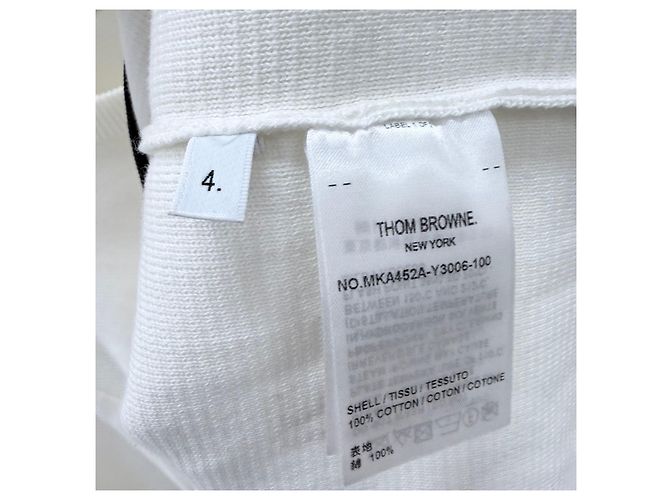 Thom Browne Milano-Strick mit diagonalem Streifen weiß - Ansicht 7