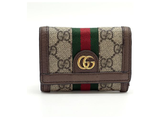 Gucci Portacarte GG Supreme Marrone - vista 13