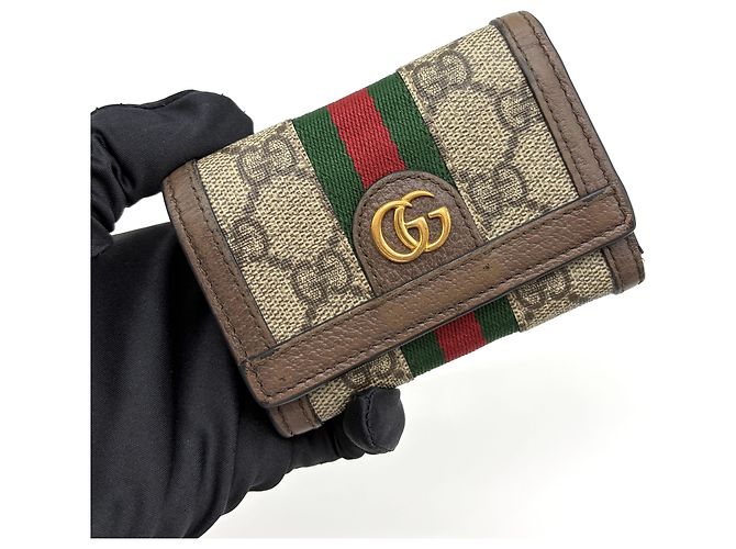 Gucci Portacarte GG Supreme Marrone - vista 16