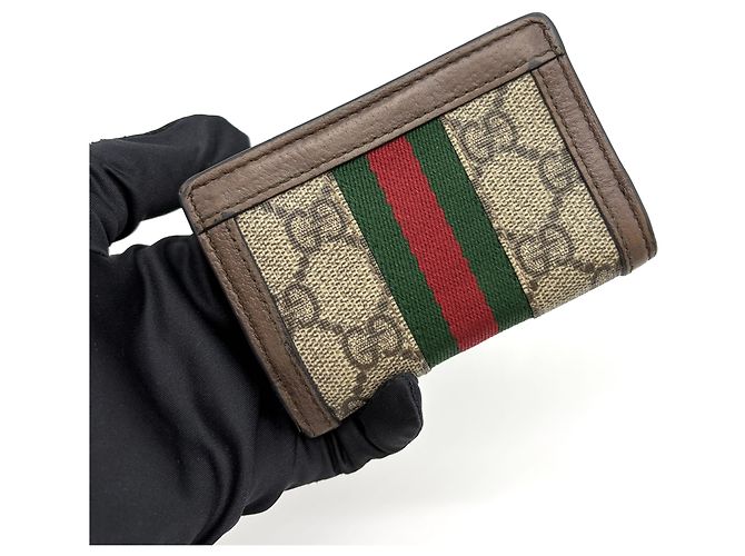 Gucci Portacarte GG Supreme Marrone - vista 17