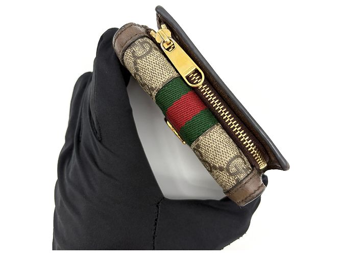 Gucci Portacarte GG Supreme Marrone - vista 19